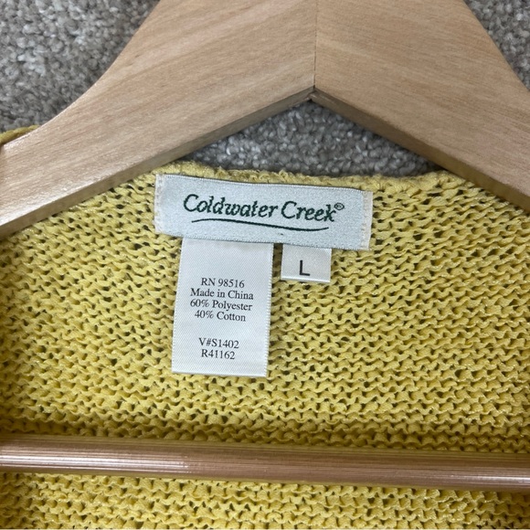 Coldwater Creek Sweater Womens Large Yellow Sleeveless Pullover Scoop- 2249* - Picture 8 of 9